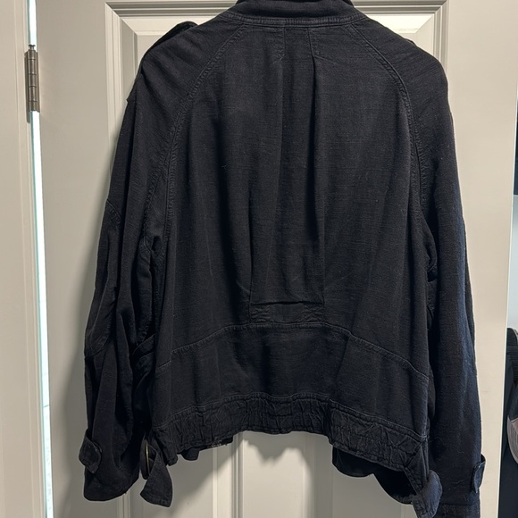 Free People Jayde Safari Bomber Jacket Black - Picture 10 of 10